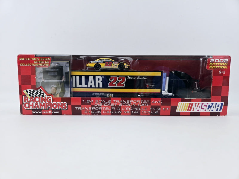 2000 RACING CHAMPIONS 1:64 Caterpillar 22 Transporter Die Cast Car Ward Burton