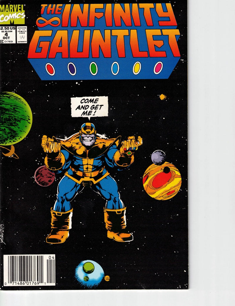 Infinity Gauntlet #4 1991 Death of Cap America Cyclops Iron Man Namor Spider-Man