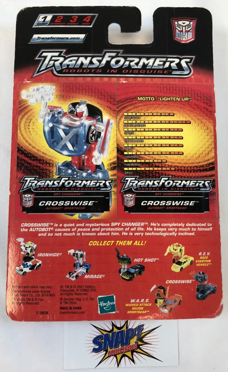 Crosswise - Transformers - Fox Kids - Spy Changers - 2001 Hasbro (See Photos)