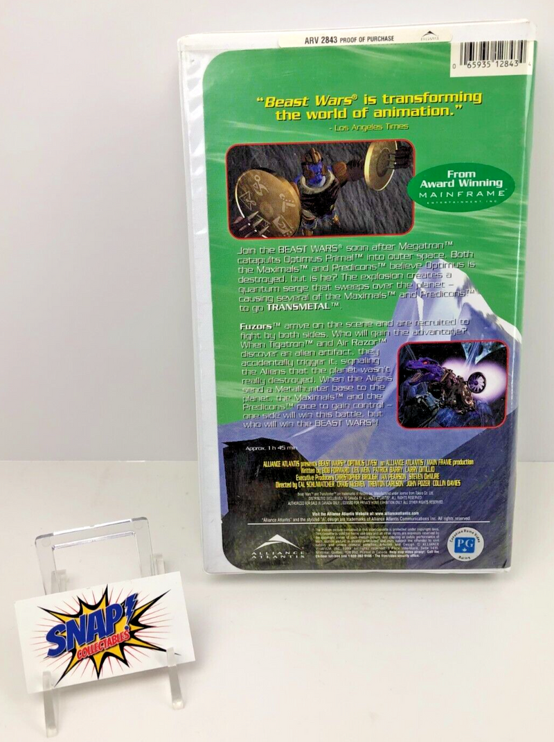 Beast Wars Optimus Lives - Transformers - 1999 Alliance Atlantis - VHS