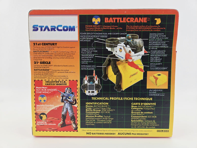 Starcom BATTLECRANE w/ SGT. BOB ANDERS 100% Complete Coleco 1986 PLEASE READ
