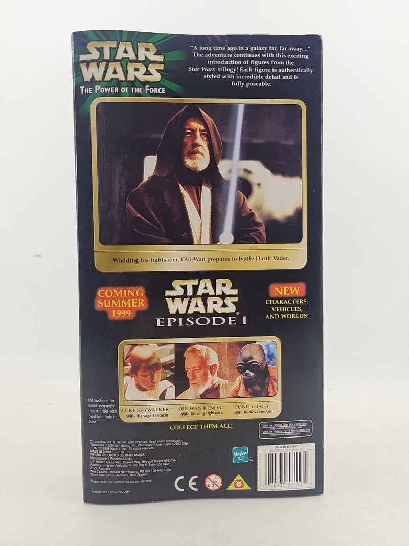 1998 Star Wars Power Of The Force 12” Obi-Wan Kenobi Glow Lightsaber Figure Doll
