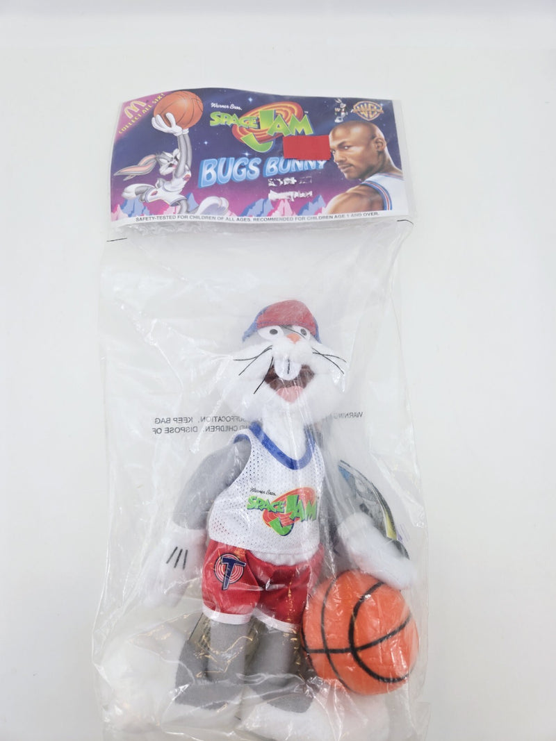 Vintage 1996 McDonald's Warner Bros. Space Jam Tune Squad Plush BUGS BUNNY NEW