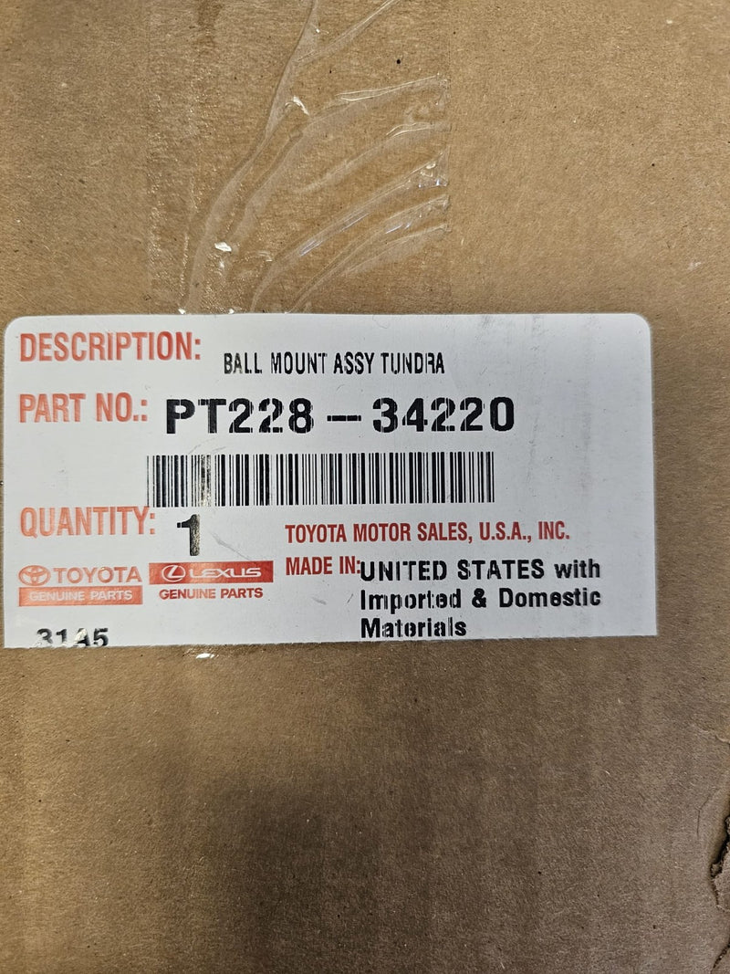 Genuine Toyota Tow Hitch Ball Mount 11 000 Load Rating PT228-34220 w/ Ball