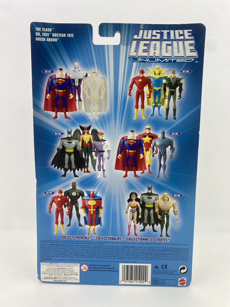 DC Superheroes Justice League Unlimited 3 Pack Flash Dr Fate Green Mattel 2004
