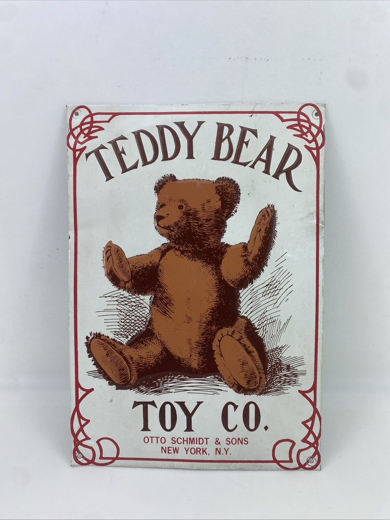 Teddy Bear Toy Co. Metal Sign 10" x 14" Vintage Reproduction Plush Advertising