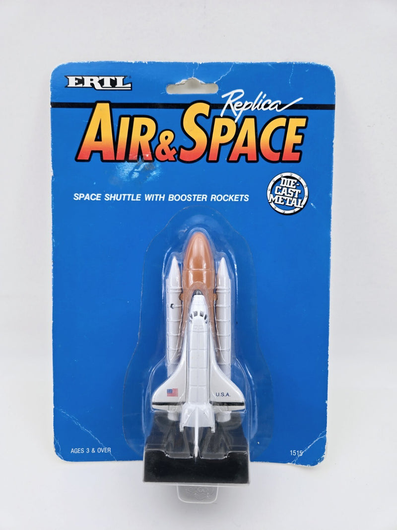 Vintage 1990 ERTL Air & Space Shuttle With Booster Rockets Die-Cast Metal