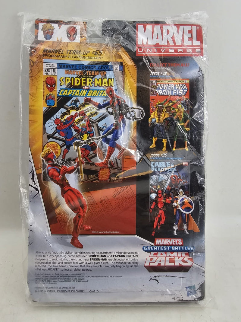Hasbro Marvel Greatest Battles Comic Packs SPIDER-MAN & CAPTAIN BRITAIN 2012 NIB