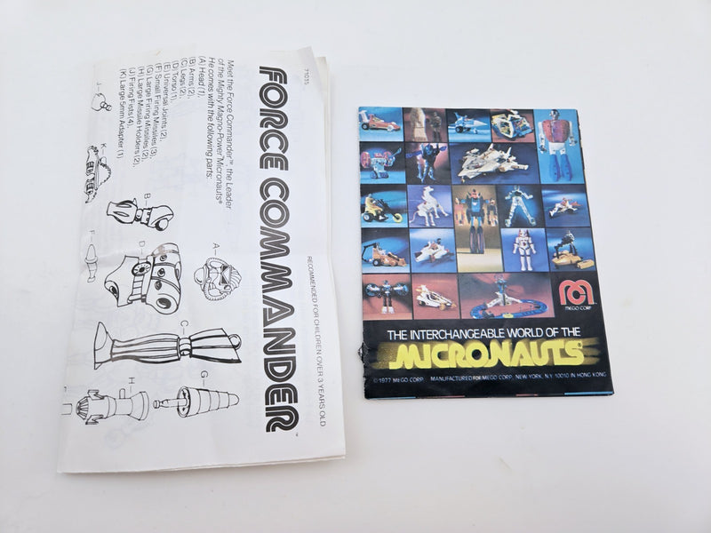FORCE COMMANDER & BARON KARZA W/ BOX MICRONAUTS 1976 ORIGINAL MEGO