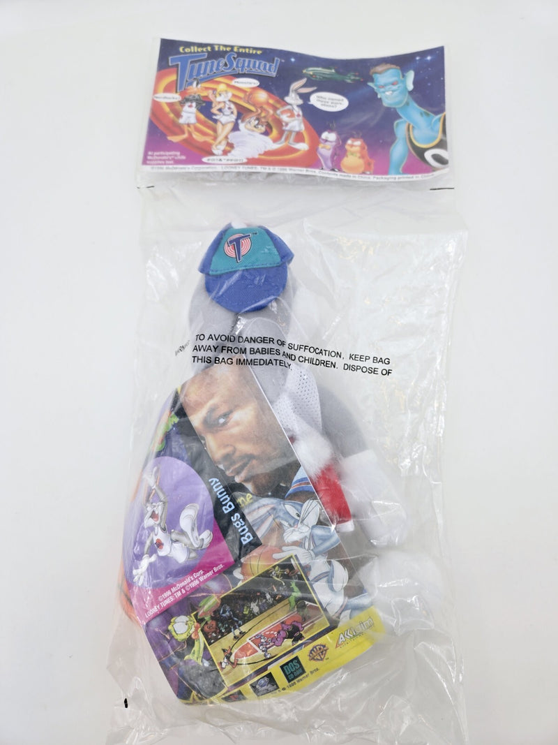 Vintage 1996 McDonald's Warner Bros. Space Jam Tune Squad Plush BUGS BUNNY NEW