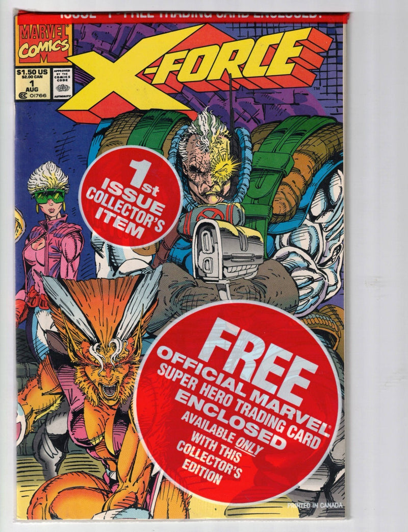 X-Force #1 1991 X-Force Trading Card Negative UPC Variant