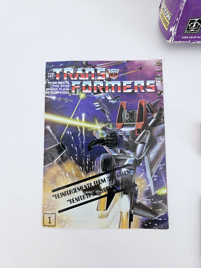 Dirge 1985 G1 TRANSFORMERS Vintage 100% COMPLETE CANADIAN BOX INSTRUCTIONS AUTH