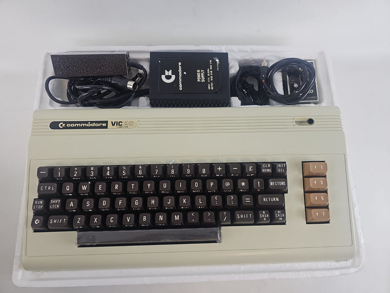 Commodore VIC-20 Personal Computer w/ Joystick, Cassette Unit, Manuals. Untested