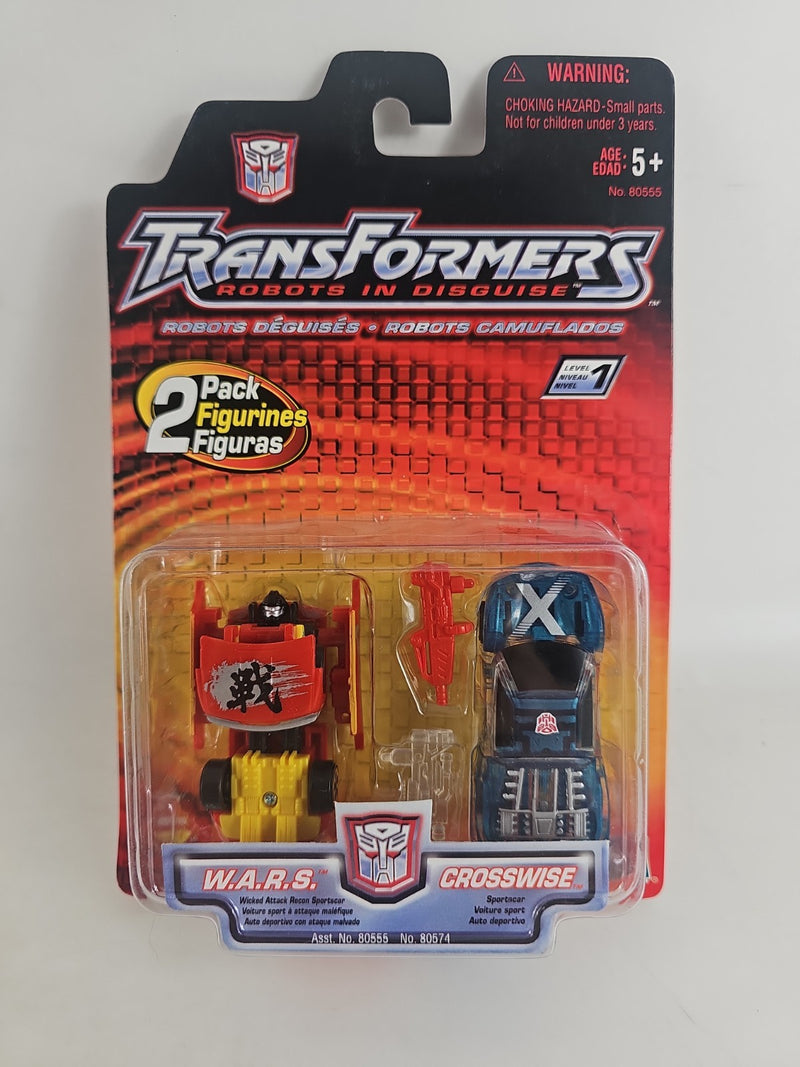 Hasbro Transformers 2 Pack Hot Crossfire& W.A.R.S. 2001 MOC