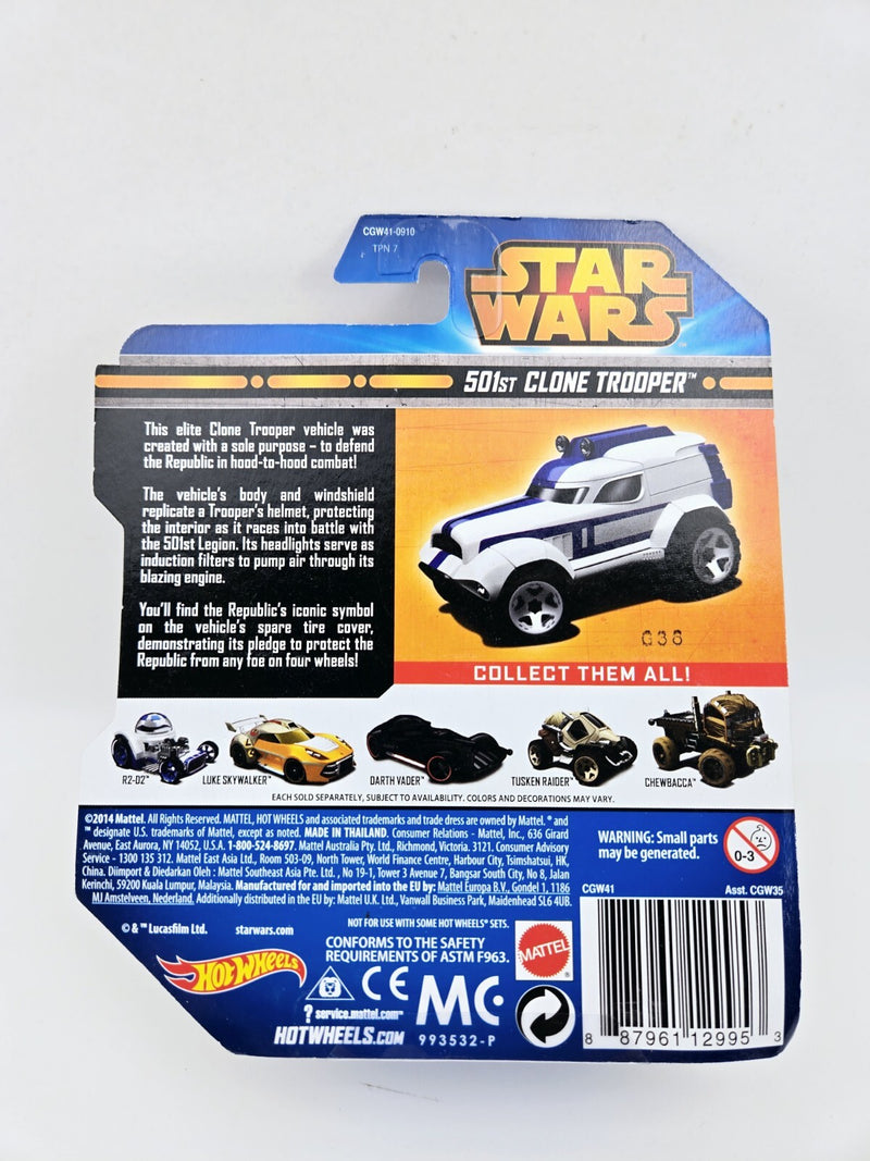 Hot wheels Star Wars character car 2014 New Sealed 501st Clone Trooper