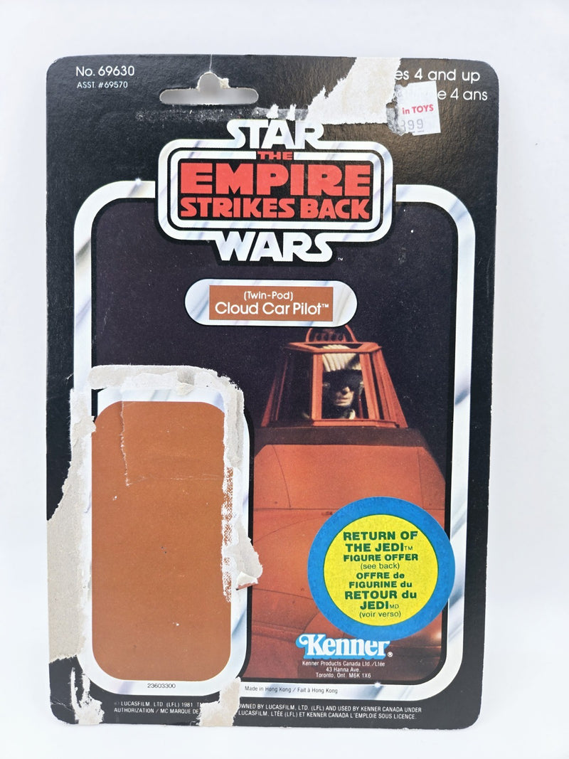 GDE 1982 Star Wars CLOUD CAR PILOT Kenner Canada Transition Card Back 45 BACK !!