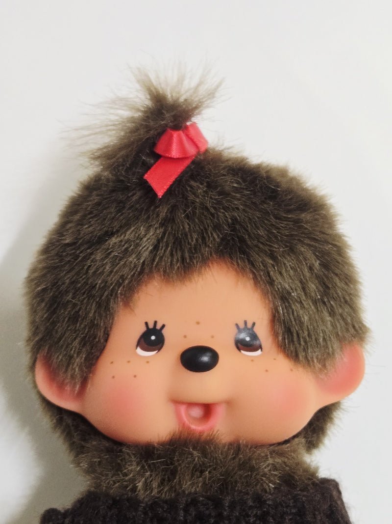 Monchhichi Lot 2 Knit Ski Sweater Red/White 7" Plush Boy/Girl Sekiguchi Vintage