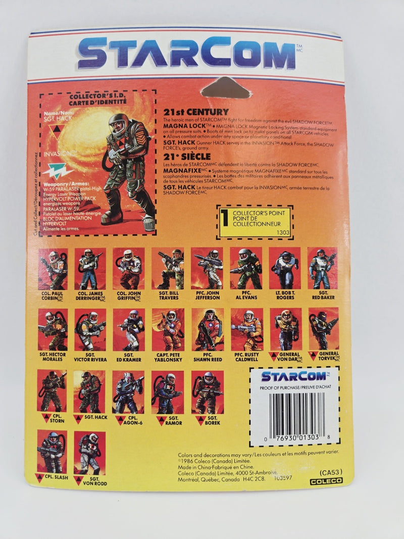 Starcom SGT. HACK Figure 100% Complete Coleco 1986 PLEASE READ