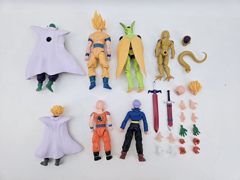 Vintage Lot Of 7 Bootleg Dragon Ball Z Figures ACCESSORIES Knock Off Ko Mexico?