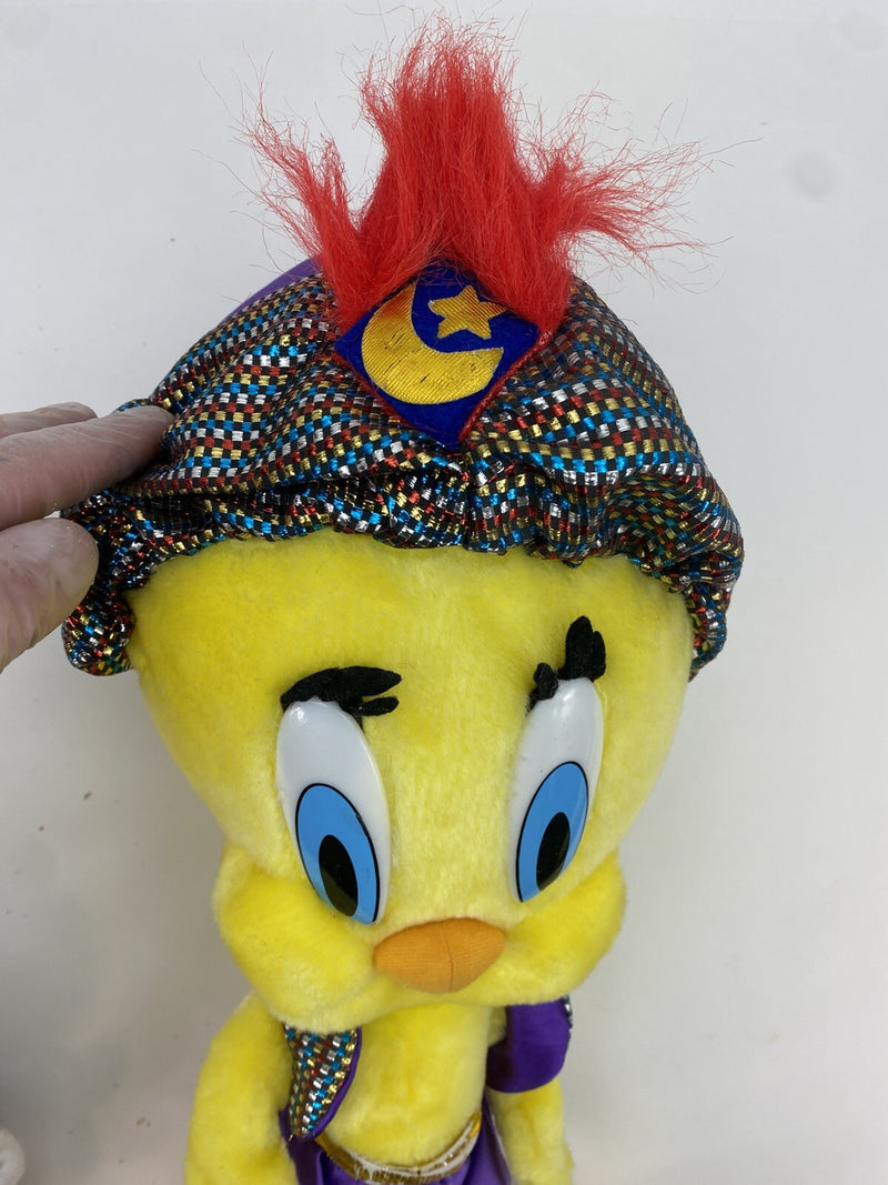 Vintage Looney Tunes Sylvester Genie Plush 16" New With Tags & Tweety 24 Inch