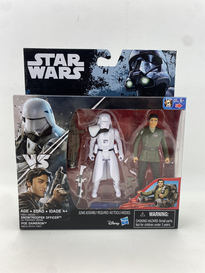 Star Wars First Order Snowtrooper Officer vs Poe Dameron 3.75"  2 Pack 2016 New