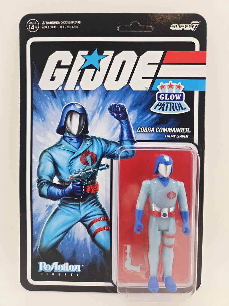 G.I. Joe Cobra Commander Glow Patrol Glow-in-the-Dark ReAction 3.75” Figure