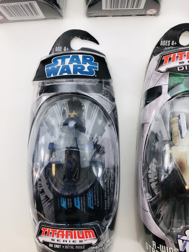 Star Wars Titanium Series Lot A Wing ATAT ATAP B WING TRADE FEDERATION AAT