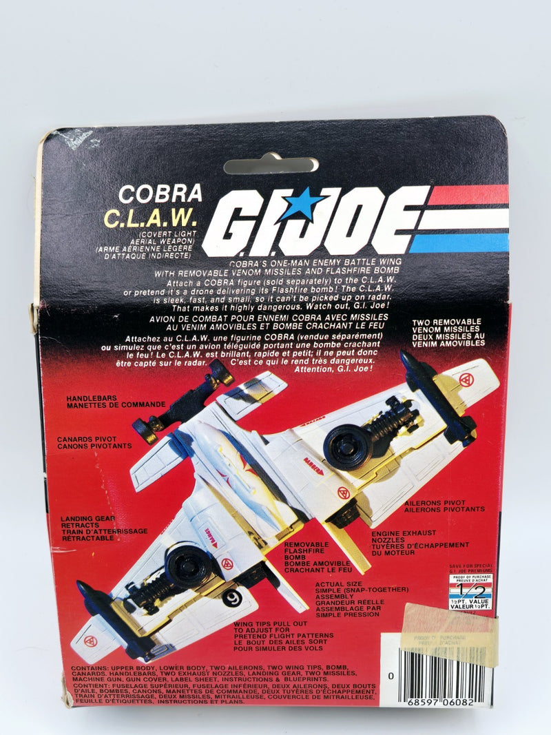 1984 GI Joe Cobra C.L.A.W. CLAW ARAH 100% COMPLETE w CANADIAN BOX NO FLAP CREASE