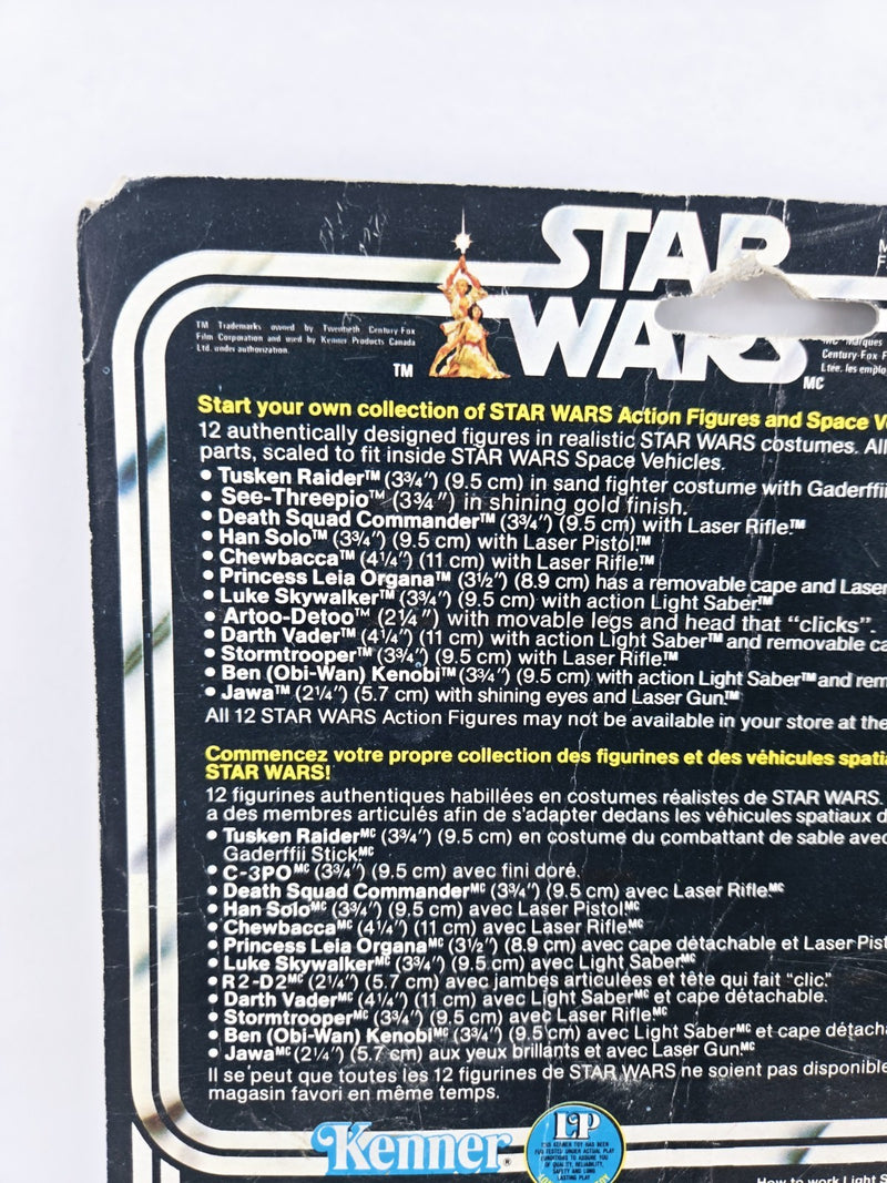 STAR WARS GDE SAND PEOPLE TUSKEN RAIDER KENNER CANADA CANADIAN 1977 12 BACK CARD