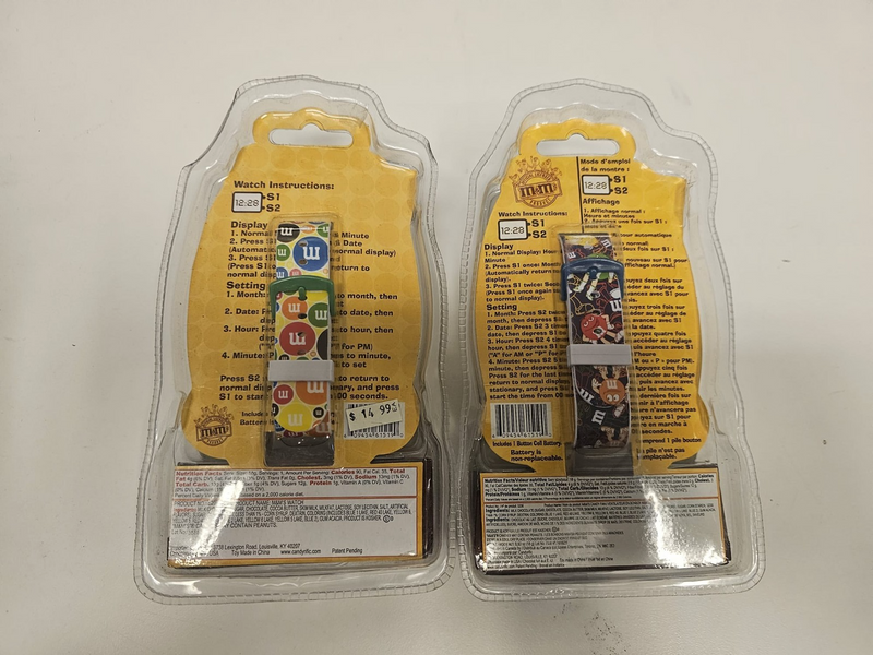 M&M's 2007 Watch set of 2 M&M 3D Digital Wrist Watch-NEW In Orig. Packaging