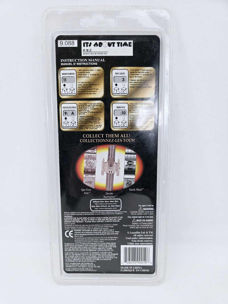 Vintage Star Wars Episode 1 Watch Droids Starfighter 1999 SEALED
