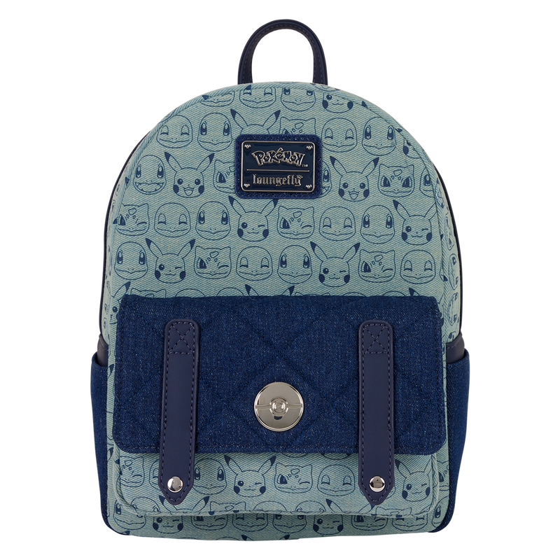 Pokémon Faux Denim All-Over Print Mini Backpack, , hi-res.png