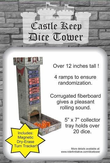 CASTLE KEEP DICE TOWER W/ MAGNETIC TRACKER