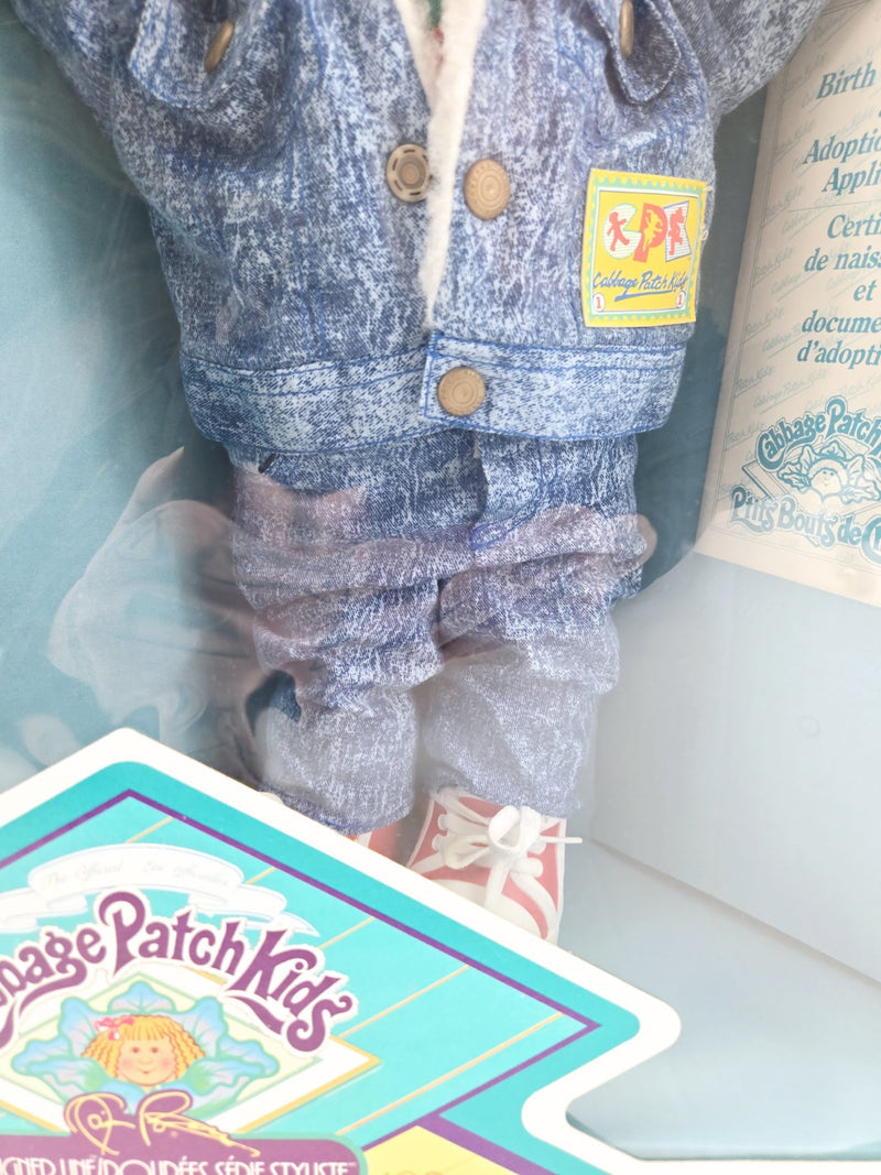 Cabbage Patch Kids 1989 1990 Designer Line Boy Blonde Mullet Hair Blue Eyes Mint