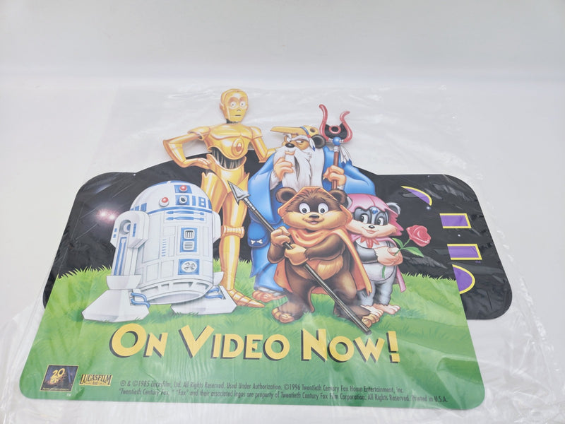 Vintage 1996 Ewoks Droids Sealed Star Wars Cartoon VHS Store Display Sign Read