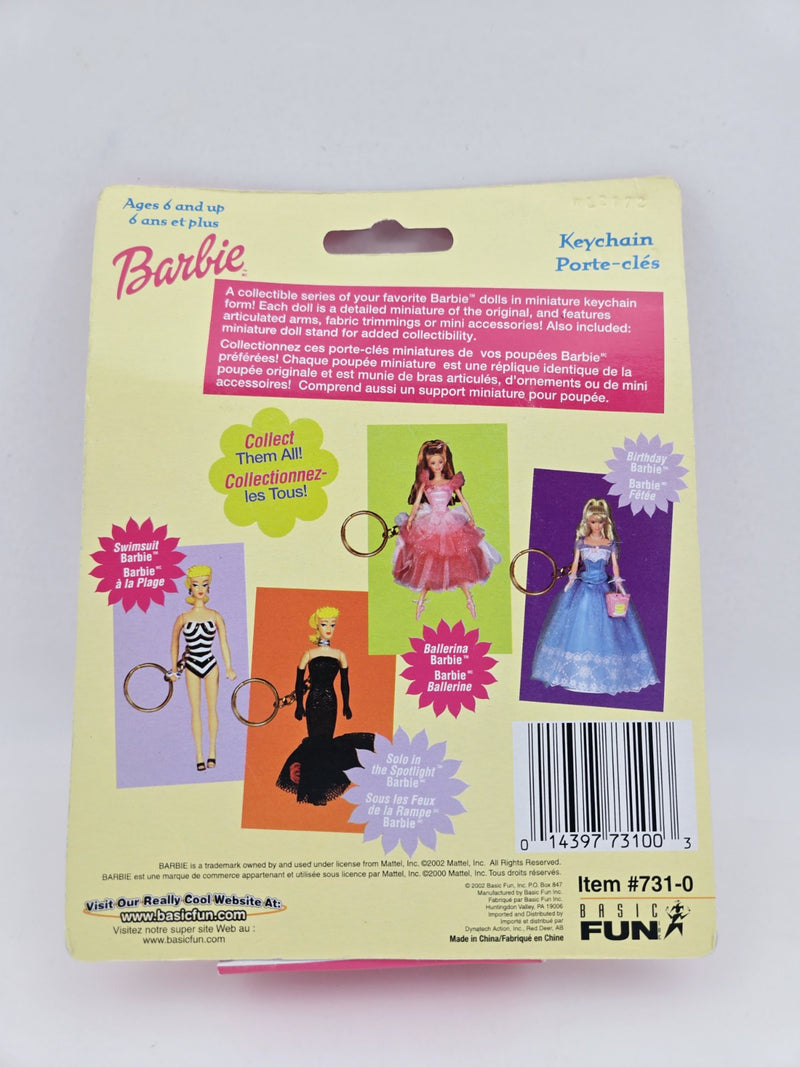 Barbie Keychain Swimsuit Barbie Collectible Doll Miniature 2002 Basic Fun Sealed