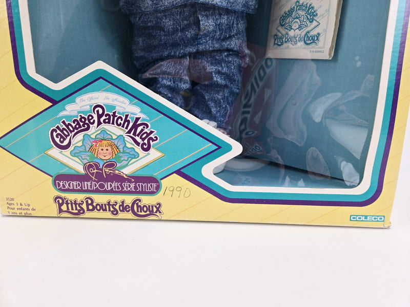 Cabbage Patch Kids 1989 1990 Designer Line Boy Blonde Mullet Hair Blue Eyes Mint