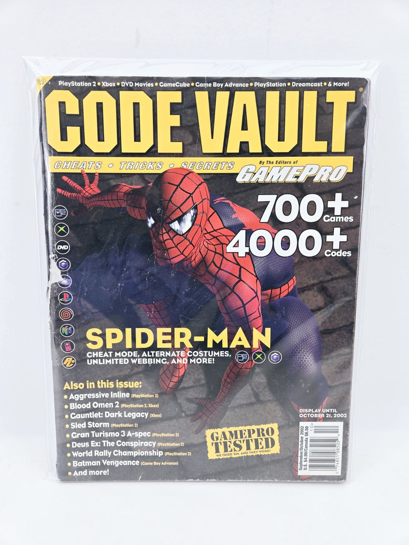 GamePro Code Vault Magazine Sept/Oct 2002 Spiderman Cheats Tips Tricks Video PS2