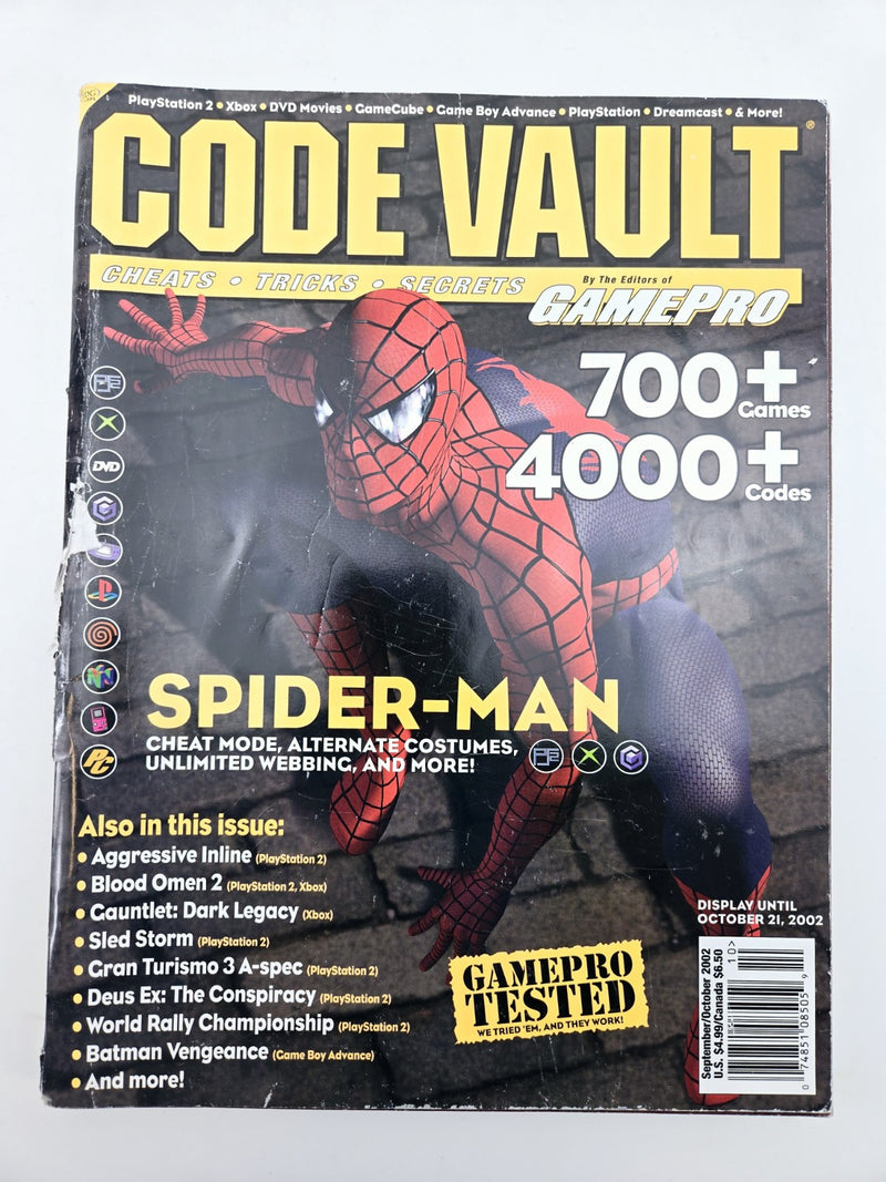 GamePro Code Vault Magazine Sept/Oct 2002 Spiderman Cheats Tips Tricks Video PS2