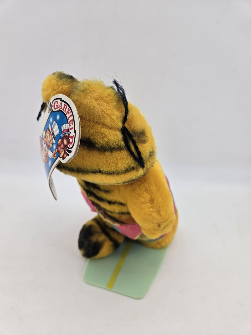 1981 Dakin 7" Garfield Plush in Hawaii Swim Trunks Surfing on Surfboard Vintage