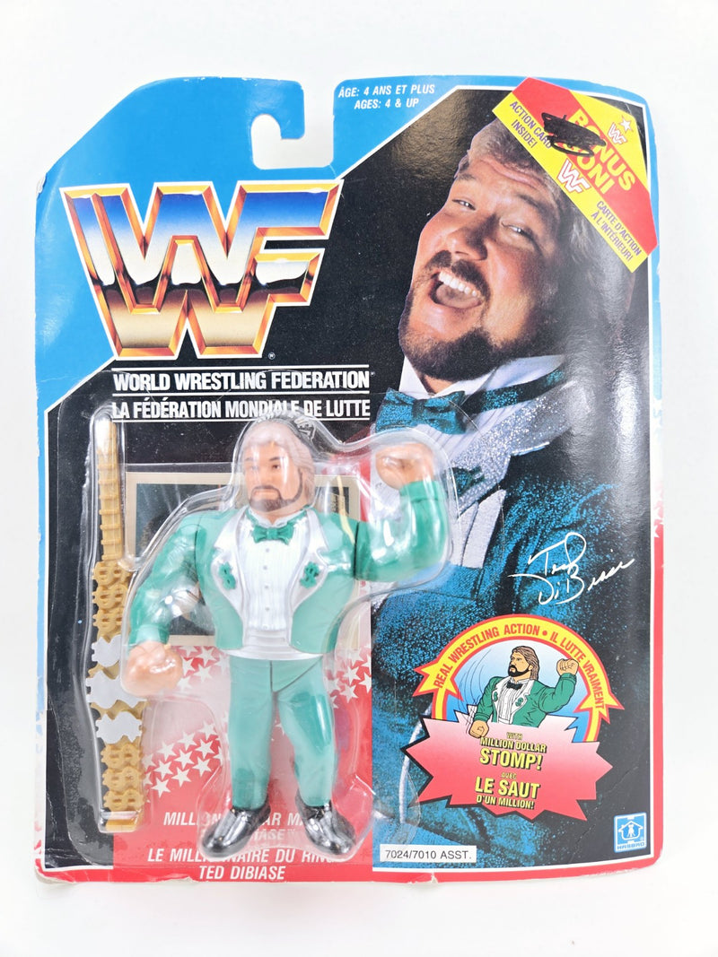 Ted Dibiase CANADIAN Card WWF Wrestling 1991 Hasbro NEW MOSC SEALED