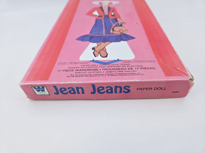 Jean Jeans Paper Doll Vintage 1982 17 Piece Wardrobe Doll w/Stand