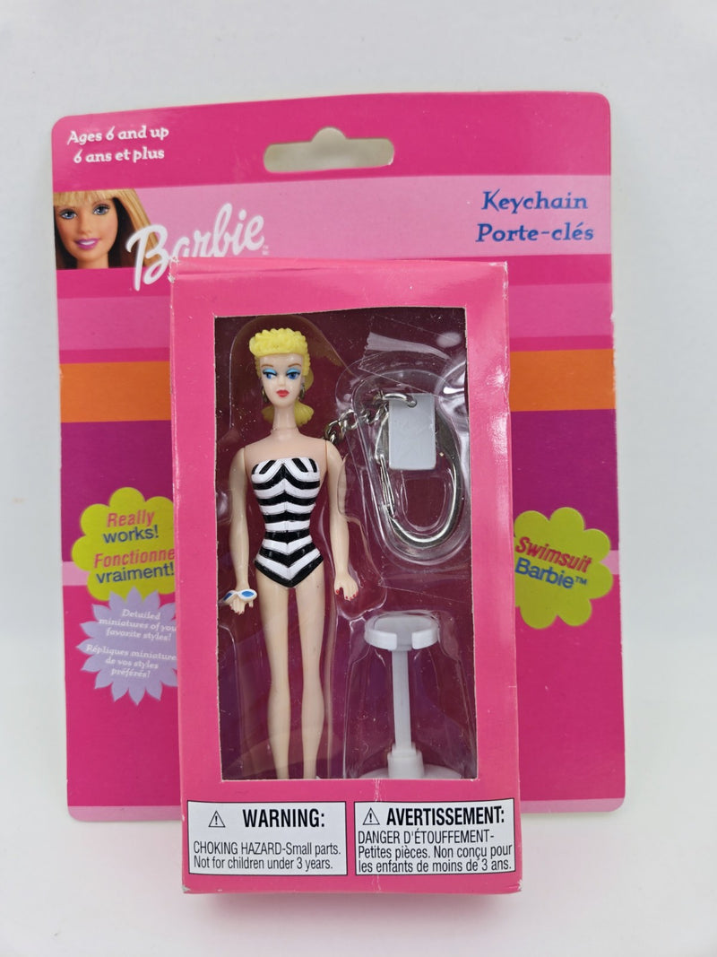 Barbie Keychain Swimsuit Barbie Collectible Doll Miniature 2002 Basic Fun Sealed