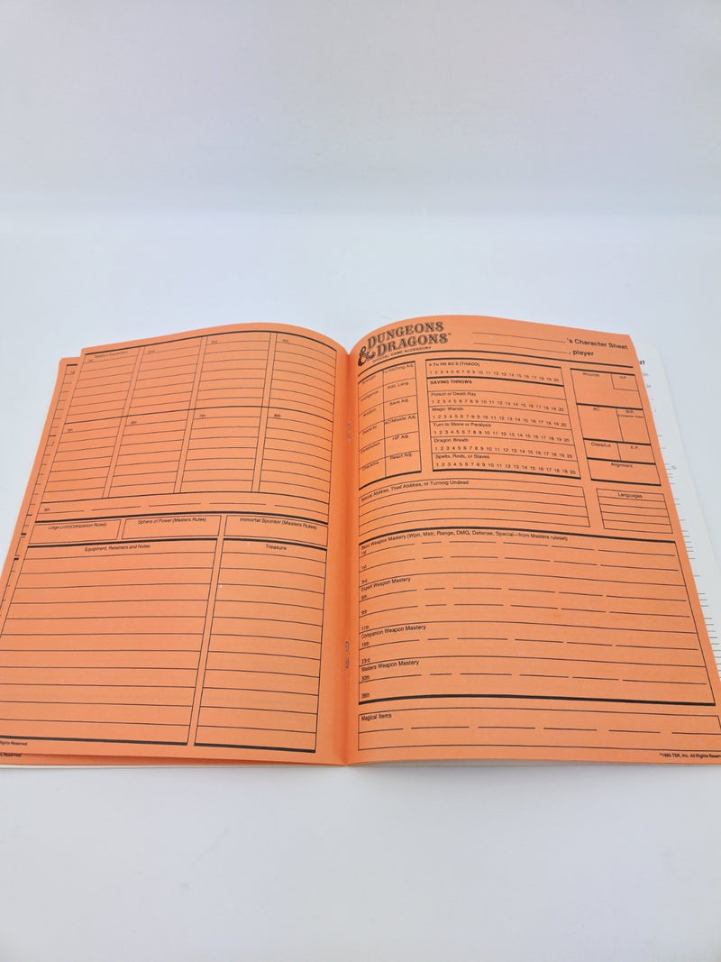 AC6 Player Character Record Sheets SW accessory #9037 Unused BECM D&D TSR rpg