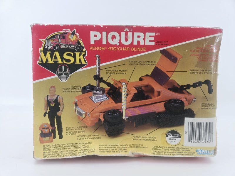 M.A.S.K. Stinger Venom  Armored Tank Bruno Sheppard Canadian  Box Kenner 1985