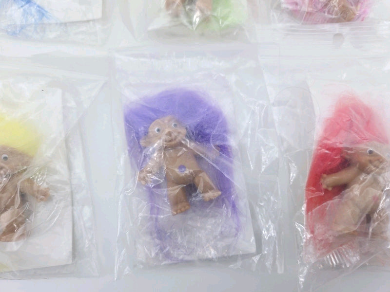 Hardees Vintage - 1993 Treasure Trolls Pencil Toppers -  Complete Set of 6